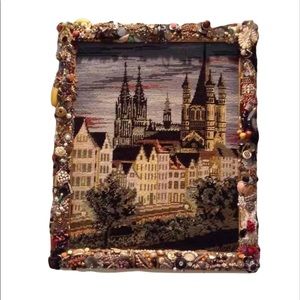 Fine Art Vintage Castle Embroidery & Charmed Frame By Erika Kelly - EKA